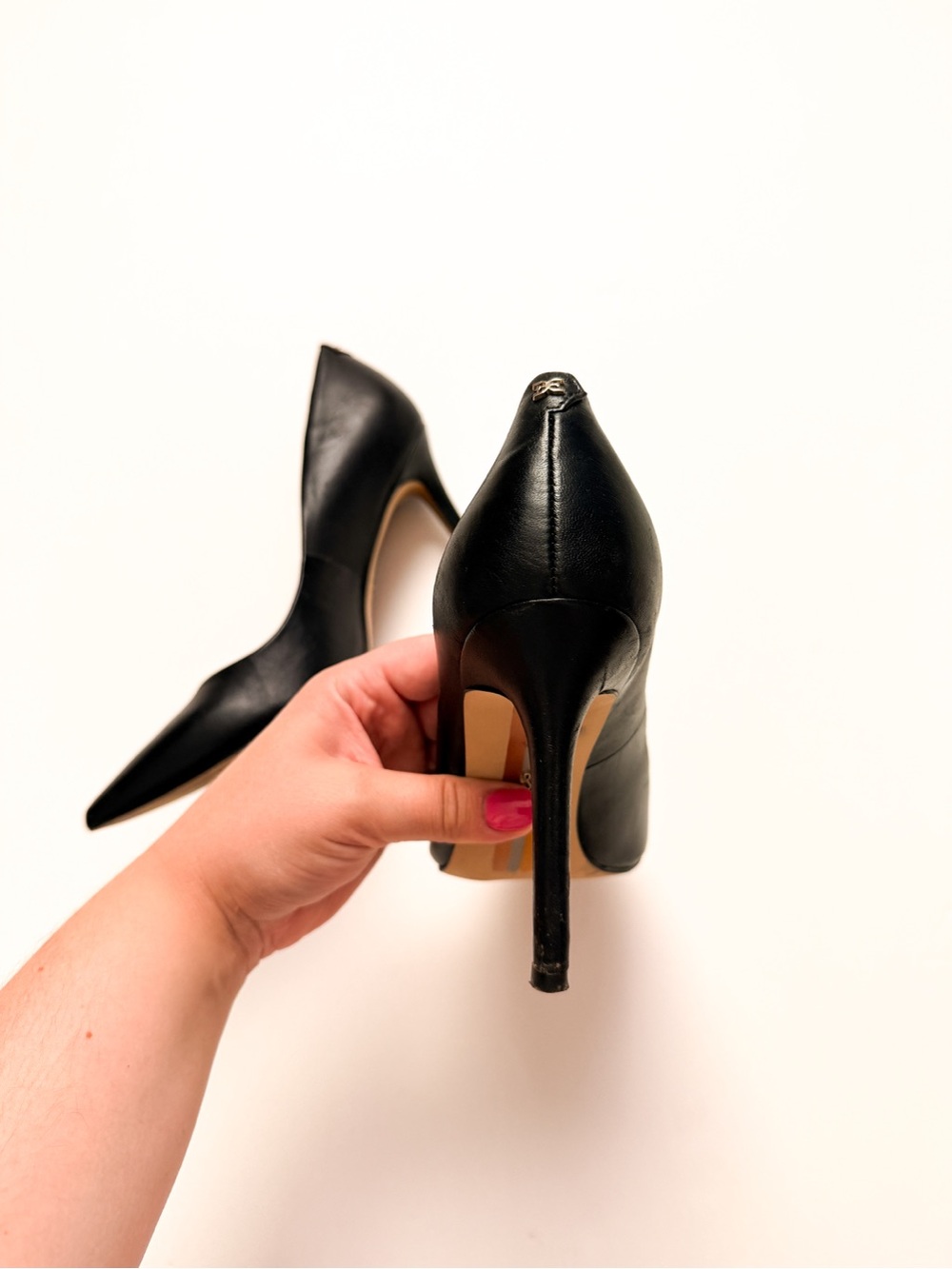 Sam Edelman Hazel Classic Black Pointed-Toe Stiletto Pumps Women 7.5 - Picture 3 of 4